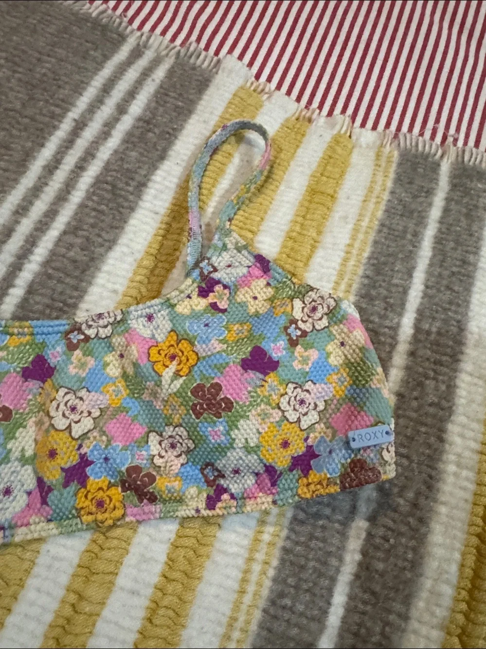 Roxy Floral Textured Two-Piece Bikini for girls size 14- Multicolor